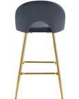TABOURET DE BAR TEDDY PIED GOLD VELOURS ANTHRACITE