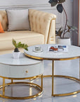 TABLES BASSE SAMIRA OR CERAMIQUE BLANC