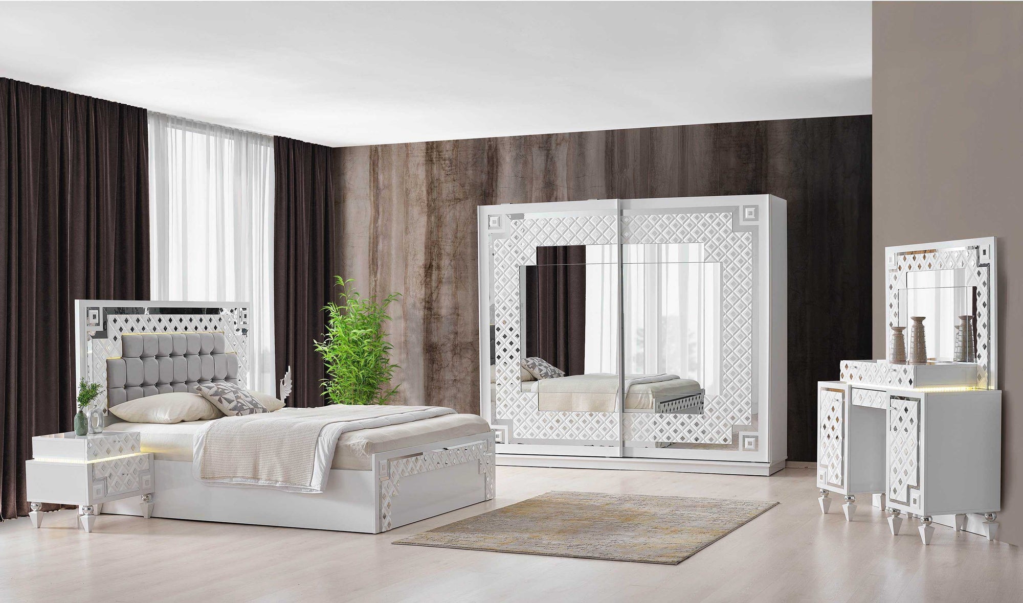 Chambre à coucher Cristal Silver