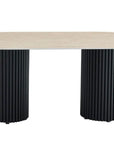 TABLE REPAS KEYSHA TRAVERTIN CERAMIQUE 180X90