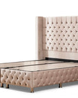 LIT COFFRE CLOUTE BEIGE 160