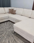 CANAPÉ PANORAMIQUE VIENNA  BEIGE AVEC 2 COFFRES 203X310X160