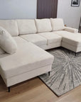 CANAPÉ PANORAMIQUE VIENNA  BEIGE AVEC 2 COFFRES 203X310X160