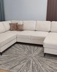 CANAPÉ PANORAMIQUE VIENNA  BEIGE AVEC 2 COFFRES 203X310X160