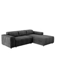 Canapé d’angle Maurice - Gris côtelé 250X185