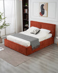 Lit Double Coffre Olivia Chenille Terracotta 160x200 cm