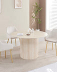 Table à manger Baieta – Céramique effet travertin mat 120 cm