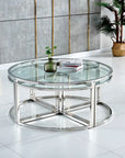 Table basse ELVE chrome transparent 90x45cm