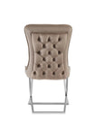 Chaise GABRIELLE pied CHROME velours BEIGE, TAUPE, ANTHRACITE, NOIR