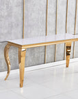 Console BAROQUE Gold plateau en verre 110x50x85 cm