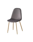 Chaise SCANDINAVE GOLD velours GRIS
