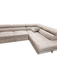 Canapé TOULOUSE CONVERTIBLE ANGLE DROIT velours BEIGE et VERT 275x202cm