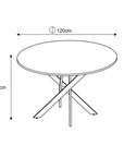 Table repas JESSICA GOLD marbre GREIGE 120x75cm