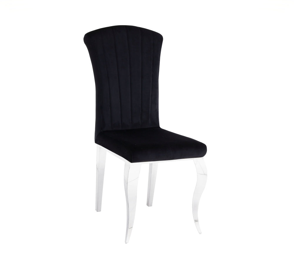 Lot de Chaises baroque LOUIS Chrome Velours