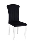 Chaise LOUIS chrome velours NOIR, ECRU, TAUPE, GRIS ET ARDOISE GRIS