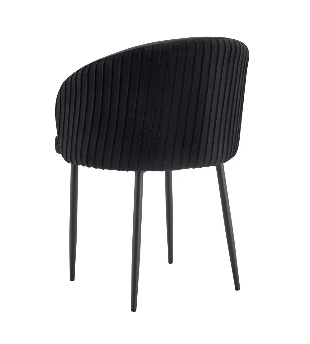 Chaise CARLITA PIED METAL NOIR velours BEIGE, TAUPE, MOKA, GRIS et NOIR