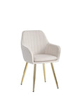 Chaise CANVAS pied GOLD assise en velours BEIGE, TAUPE, ANTHRACITE et GRIS