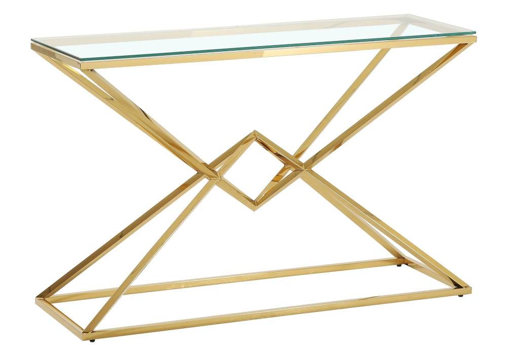 Console PYRAMID en verre Transparent 120x40x78 cm