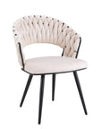 Chaise CAROLINA PIED METAL NOIR VELOURS BEIGE, TAUPE, ANTHRACITE ET LIGHT GRIS