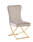 Chaise GABRIELLE GOLD velours BEIGE, TAUPE, ANTHRACITE et NOIR