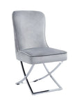Chaise JOSEPHINE pied CHROME assise ANTHRACITE