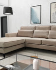 Canapé MADRID angle gauche velours beige 265x200cm