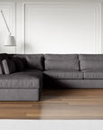 Canapé BRISTOLA angle gauche côtelé ardoise 315x230xm