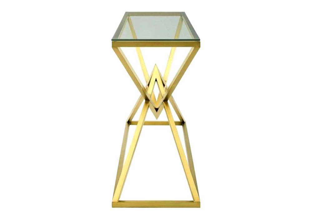 Console PYRAMID en verre Transparent 120x40x78 cm