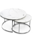 Lot de 2 tables Basses Gigogne ARTO inox et plateau en verre