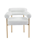 Chaise BULLE pied gold doudou BLANC