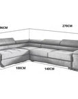 Canapé TOULOUSE angle gauche doudou boucle 275x205cm