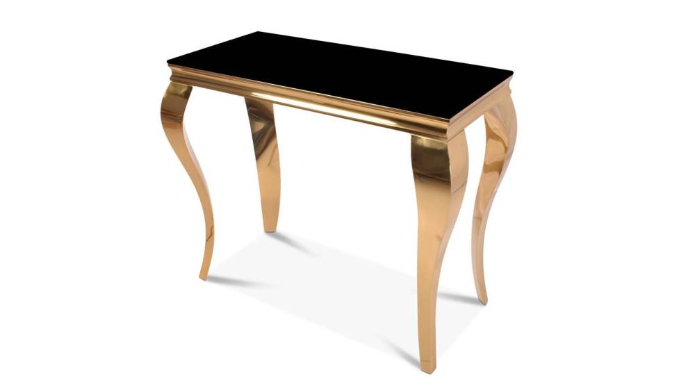 Console BAROQUE Gold plateau en verre 110x50x85 cm