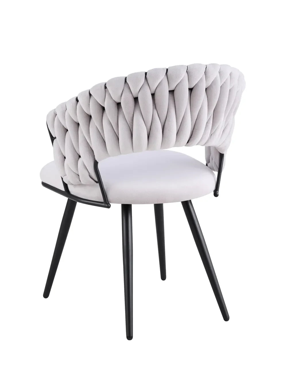 Chaise CAROLINA PIED METAL NOIR VELOURS BEIGE, TAUPE, ANTHRACITE ET LIGHT GRIS