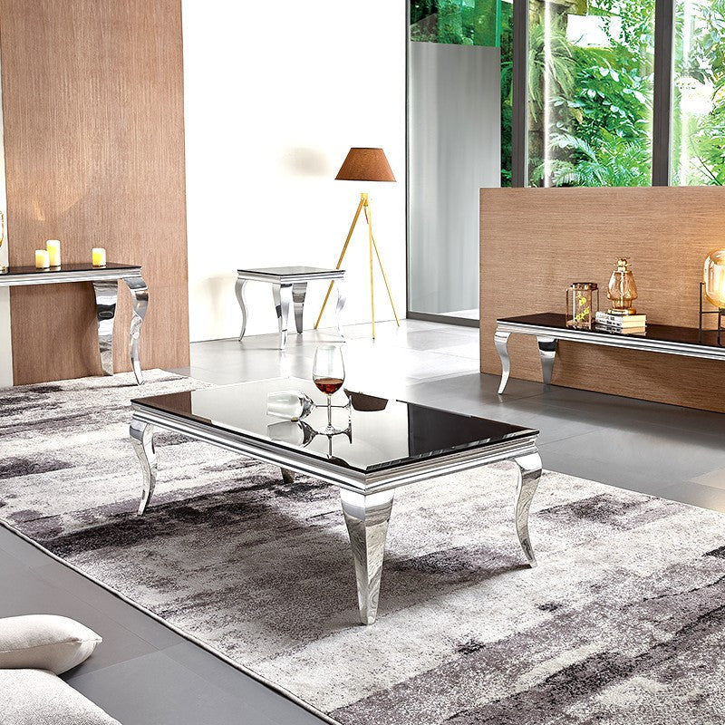 Table basse BAROQUE Chrome  120x60x45 cm