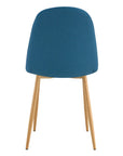 Chaise SCANDINAVE pied BOIS tissu BLEU CANARD
