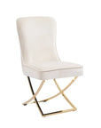 Chaise JOSEPHINE pied GOLD assise BEIGE et NOIR