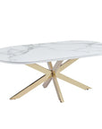 Table basse MANON PIED GOLD MARBRE BLANC 120x60cm