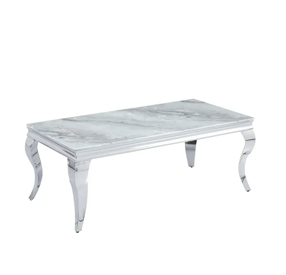 Table basse BAROQUE Chrome  120x60x45 cm
