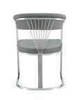 Chaise BRITTANY CHROME velours gris SILVER, BEIGE