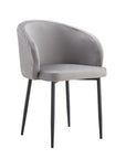 Chaise CARLITA PIED METAL NOIR velours BEIGE, TAUPE, MOKA, GRIS et NOIR