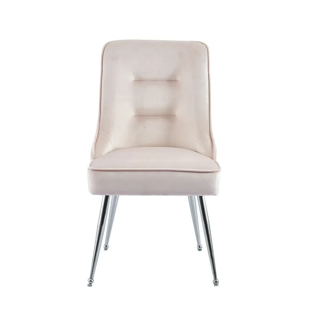 Chaise ZIP PIED CHROME velours MOKA, BEIGE, ANTHRACITE, NOIR et ROSE