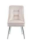 Chaise ZIP PIED CHROME velours MOKA, BEIGE, ANTHRACITE, NOIR et ROSE