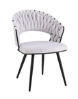 Chaise CAROLINA PIED METAL NOIR VELOURS BEIGE, TAUPE, ANTHRACITE ET LIGHT GRIS