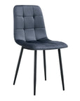 Chaise ELISA pied métal NOIR velours BEIGE, TAUPE, GRIS, ANTHRACITE et NOIR