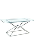 Table PYRAMIDE CHROME TRANSPARENT 180x90cm