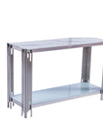 Console FLUTE Chrome plateau verre 120x40x78 cm