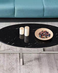 Table basse ovale GAMMA plateau Granite 120x60 cm