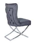 Chaise GABRIELLE pied CHROME velours BEIGE, TAUPE, ANTHRACITE, NOIR