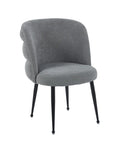 Chaise SACHA pied noir tissus effet LIN  ECRU, MOKA, GRIS, ANTHRACITE