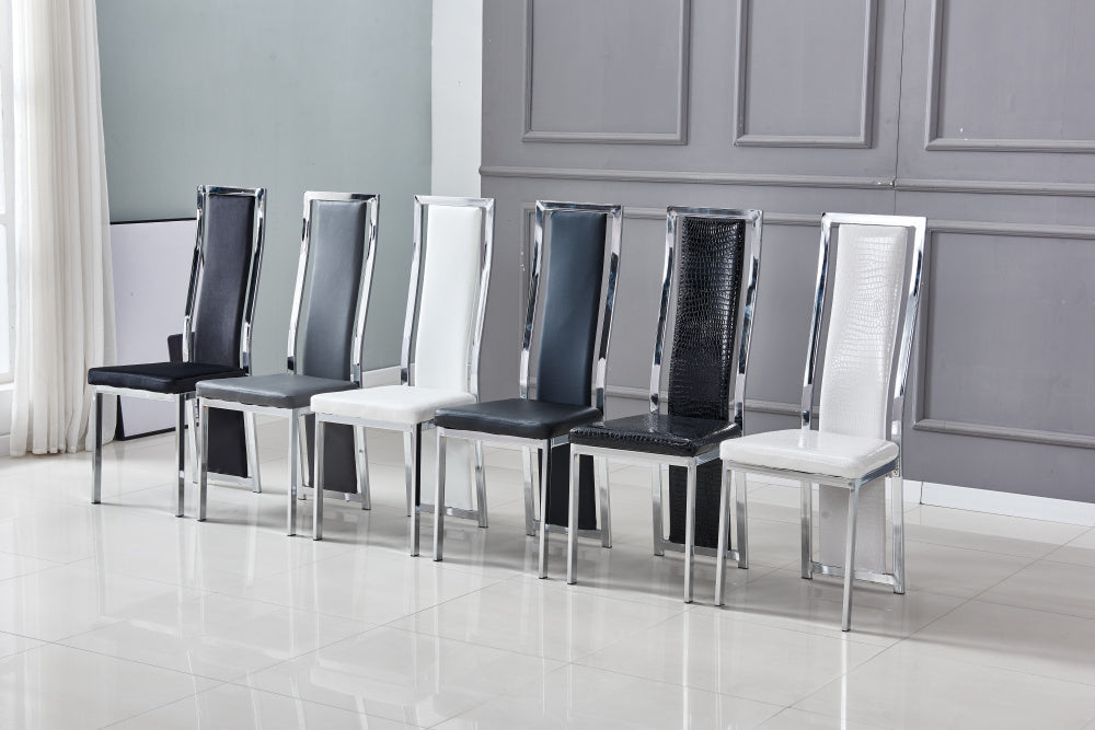 Lot de chaises Dana simili cuir contour chromé